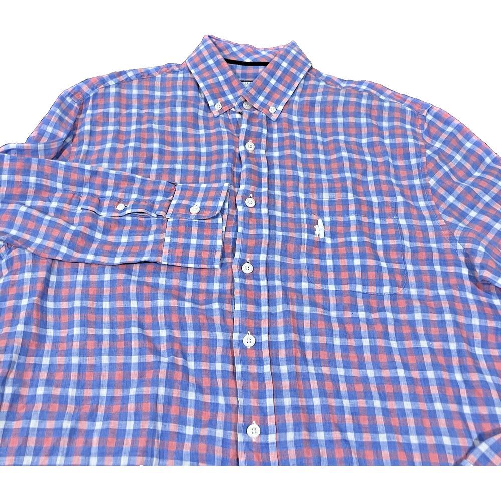 JOHNNIE-O West Coast Prep Santa Monica‎ Plaid Button Down Shirt Men's Size Large